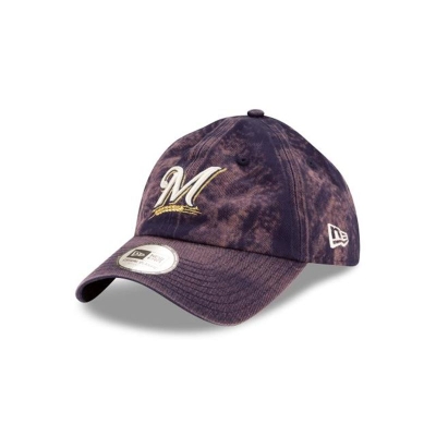 Milwaukee Brewers Gorra | New Era MLB Hand Brush Wash Casual Classic Adjustable Cap Mexico - Azules